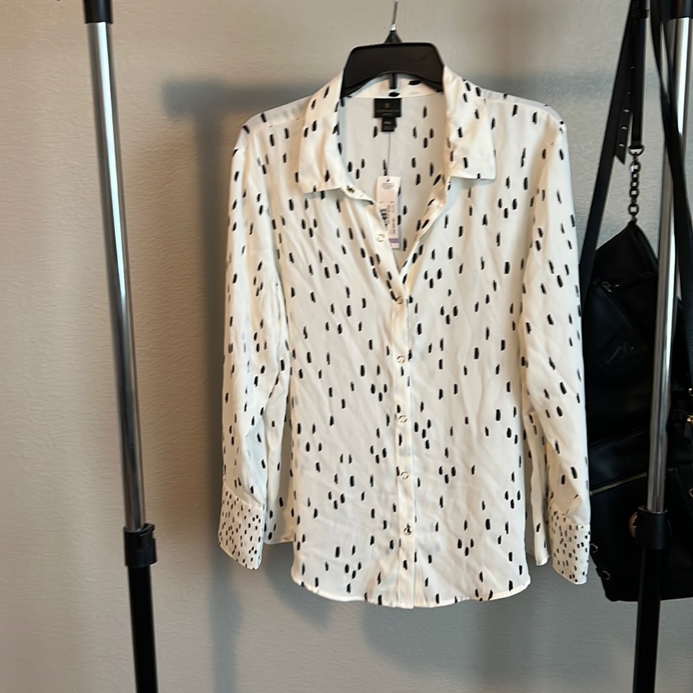 Printed cuffed blouse